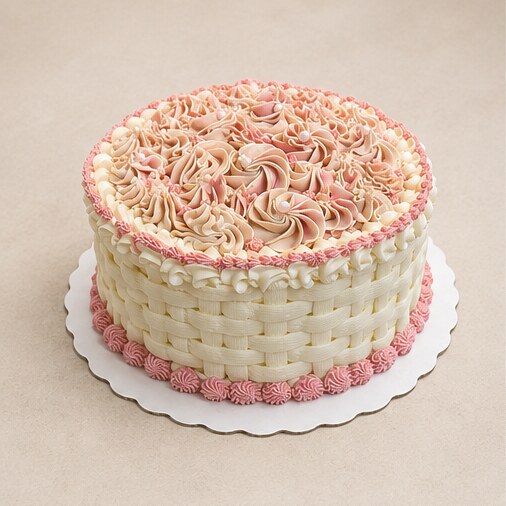 Blush Basketweave cake