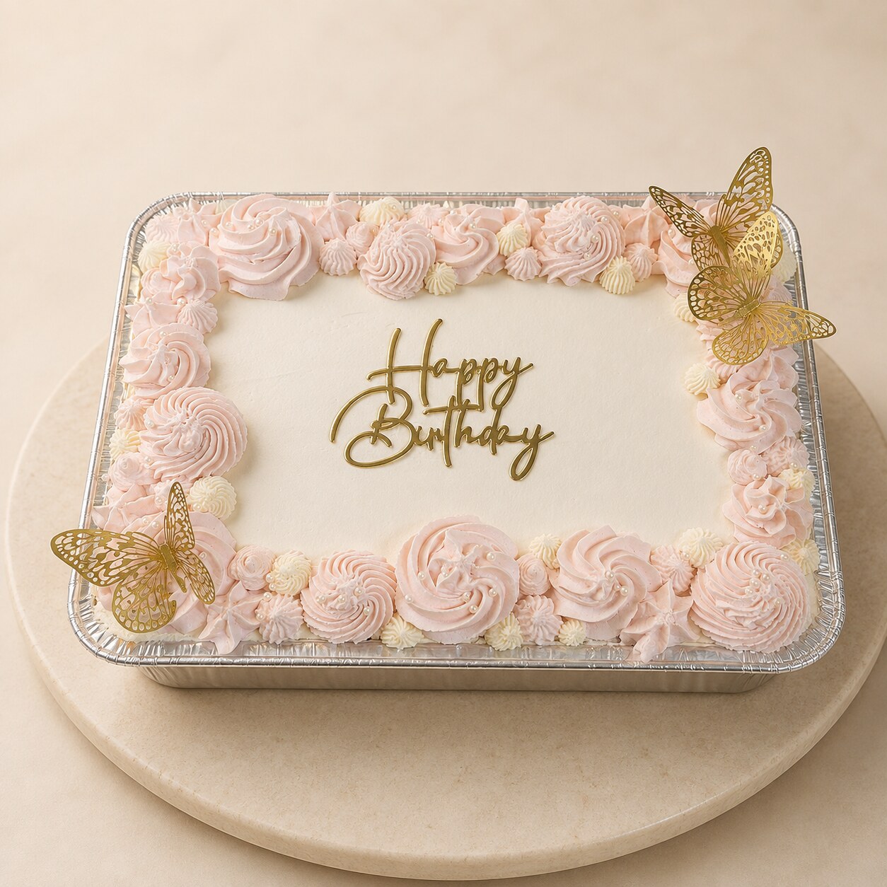 Blush Butterfly Sheet cake