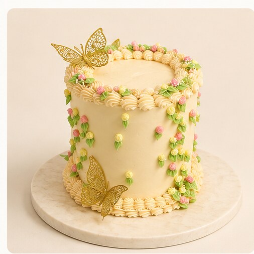 Butterfly Rose Garden cake