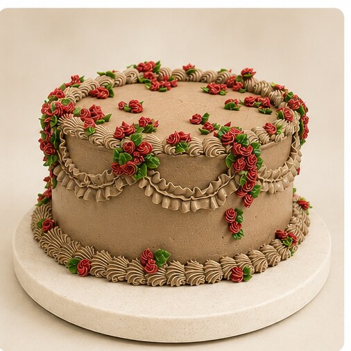 Burgundy Rose Vintage cake
