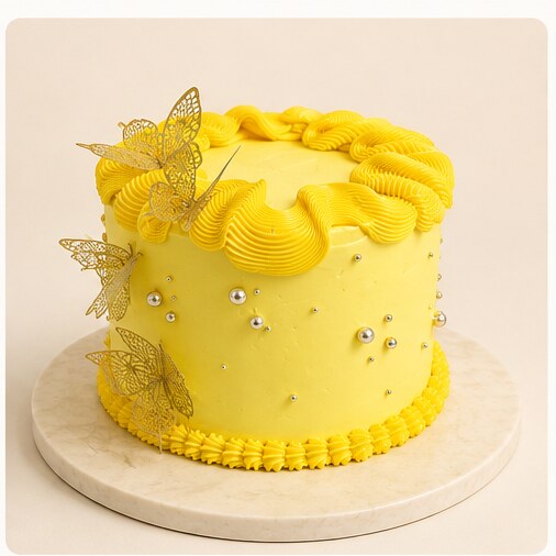 Golden Butterfly Wave cake