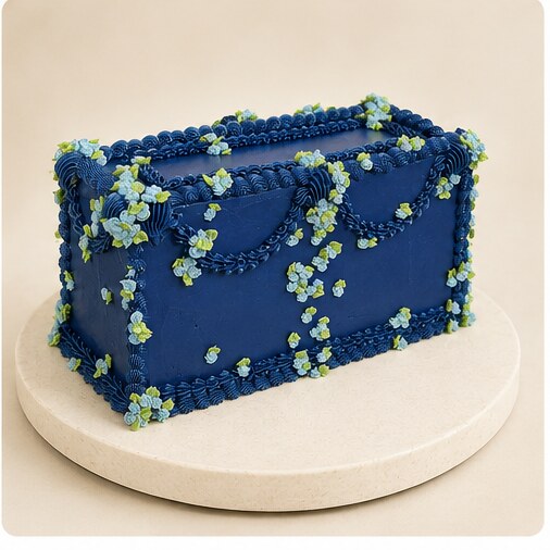 Midnight Floral Rectangle cake