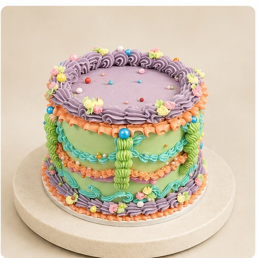 Pastel Party Lambeth cake