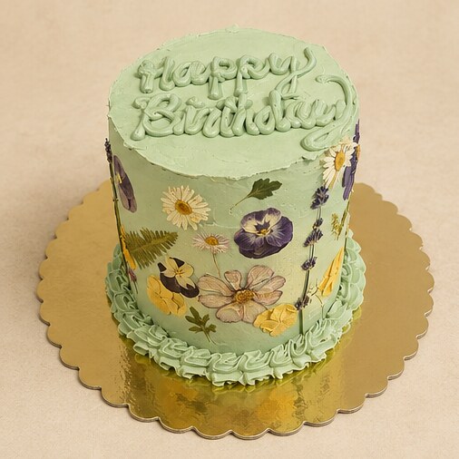 Sage Pressed Garden cake