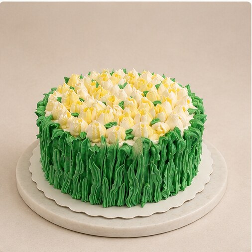 Buttercream Tulip Garden cake